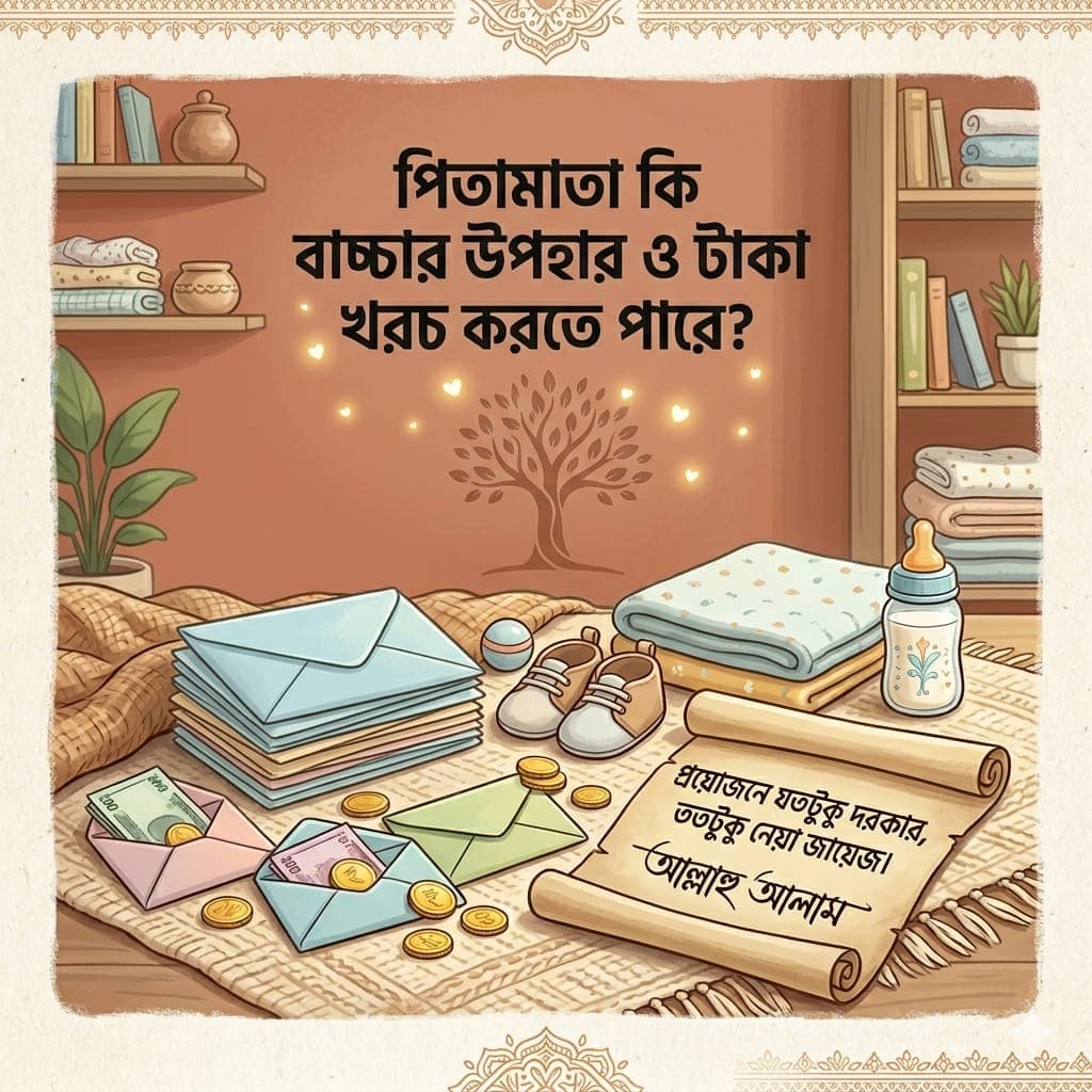 নবজাতক শিশুর উপহার-সামগ্রী, টাকা-পয়সা ইত্যাদি পিতামাতা ইচ্ছামত খরচ বা ব্যবহার করতে পারে কি?